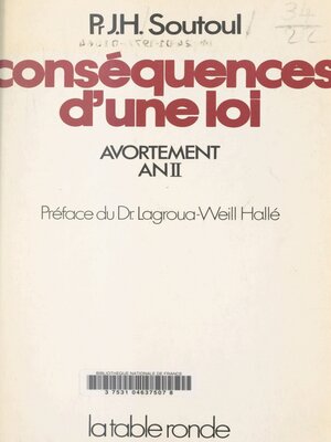 cover image of Conséquences d'une loi après 600 jours d'avortements légaux